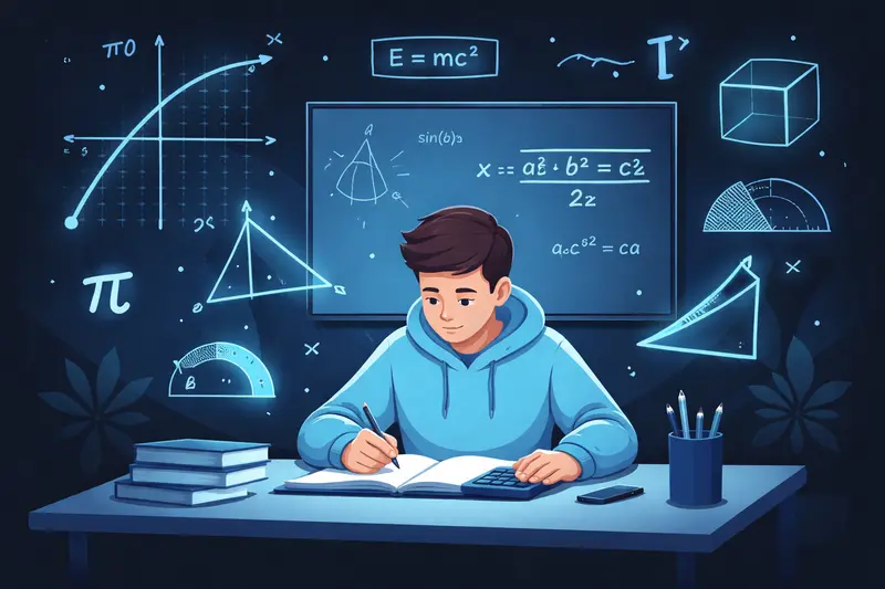 Schüler bereitet sich gezielt auf Mathe Klassenarbeit vor