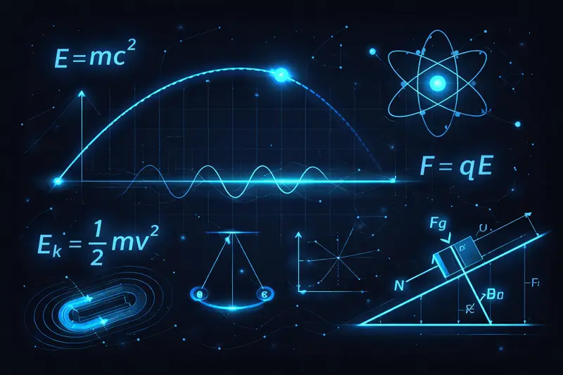 Physik Abitur Vorbereitung mit Formeln und Diagrammen